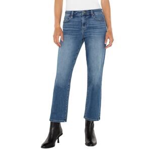 Liverpool Women 8/29 Mcallaster Blue Kennedy Crop Straight Jeans Mid Rise K35-10